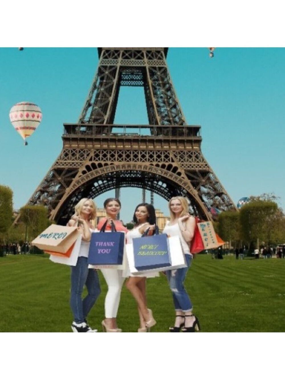 25 10X13 Shopping Girls Eiffel Tower Paris Poly Mailers Flat Shipping Envelopes - Picture 9 of 10